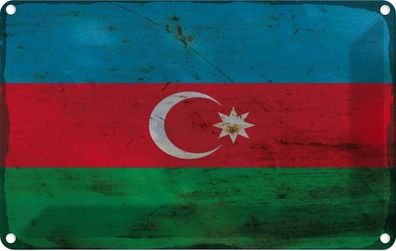 vianmo Blechschild Wandschild 20x30 cm Aserbaidschan Fahne Flagge