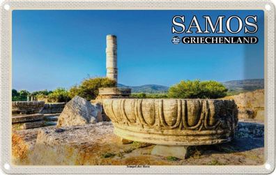 Blechschild 20x30 cm - Samos Griechenland Tempel Der Hera