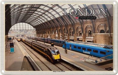 Blechschild 20x30 cm - London Uk King`S Cross Station
