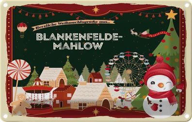 vianmo Blechschild 20x30 cm Weihnachten Blankenfelde-mahlow