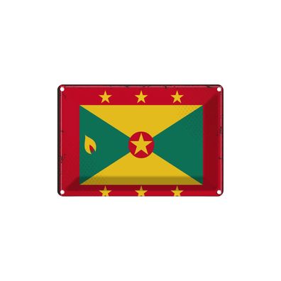 vianmo Blechschild Wandschild 18x12 cm Grenada Fahne Flagge
