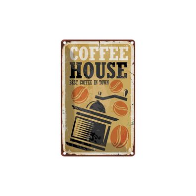Blechschild 18x12 cm - Vintage Kaffee Coffee Best In Town