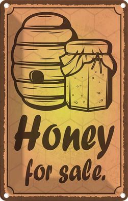 vianmo Blechschild 20x30 cm gewölbt Hofladen Marktstand Laden Honey for sale Honig...