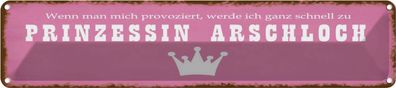 vianmo Blechschild Spruch 46x10 cm ich zu Prinzessin Arschloch