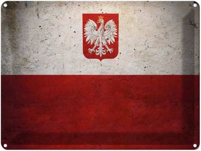 vianmo Blechschild 30x40 cm Polen Fahne Flagge