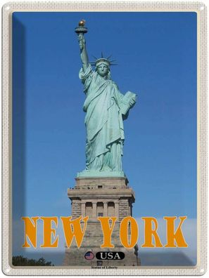 Blechschild 30x40 cm - New York Statue Of Liberty Freiheitsstatue