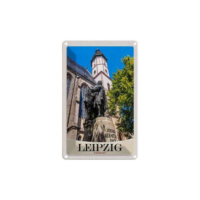 Blechschild 18x12 cm - Leipzig Skulptur Johann Sebastian Bach