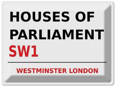Blechschild 30x40 cm - London Houses Of Parliament Sw1