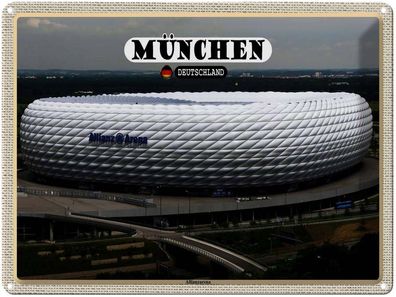 Blechschild 30x40 cm - München Blick Auf Allianzarena
