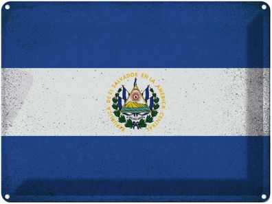 vianmo Blechschild Wandschild 30x40 cm El Salvador Fahne Flagge