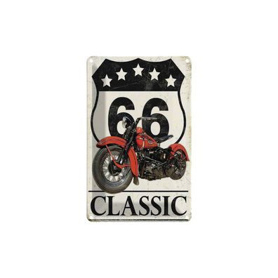 Blechschild 18x12 cm - Retro Classic 66 5 Sterne