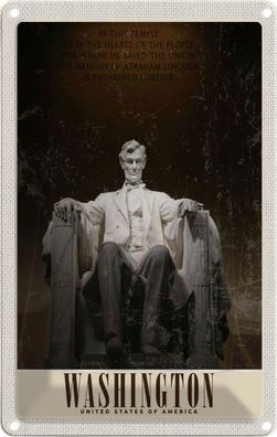 Blechschild 20x30 cm - Washingon Amerika Usa Skulptur