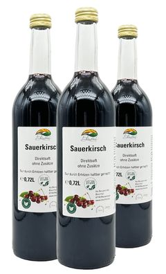 Bleichhof Sauerkirschsaft - 100% Direktsaft OHNE Zuckerzusatz, vegan (3x 0,72l)