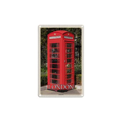 Blechschild 18x12 cm - London United Kingdom Telephone Box