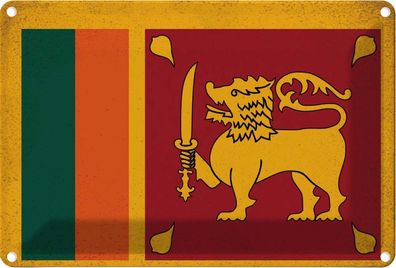 vianmo Blechschild Wandschild 20x30 cm Sri Lanka Fahne Flagge