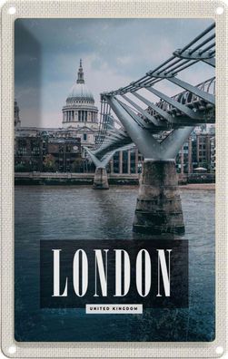 Blechschild 20x30 cm - London Uk Jahrtausendbrücke Aussicht