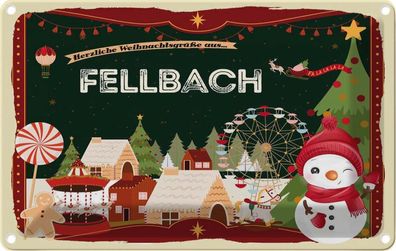 vianmo Blechschild 20x30 cm Weihnachten Fellbach