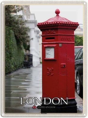 Blechschild 30x40 cm - London England Uk Post Box