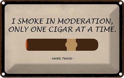Blechschild 20x30 cm - I Smoke In Moderation Only Cigar