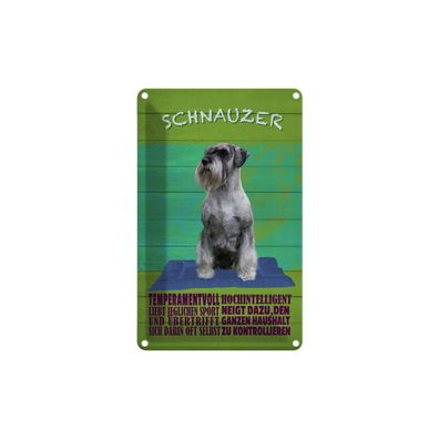 Blechschild 18x12 cm - Schnauzer Hund Temperamentvoll