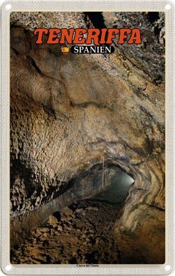 Blechschild 20x30 cm - Teneriffa Spanien Cueva Del Viento Höhle