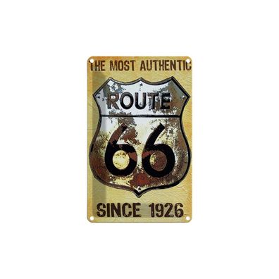 Blechschild 18x12 cm - Retro Wappen Route 66 Since 1926 Usa
