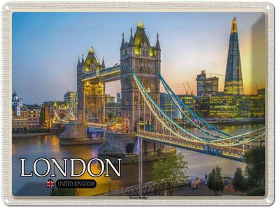Blechschild 30x40 cm - Tower Bridge London Uk England