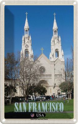 Blechschild 20x30 cm - San Francisco Saints Peter And Paul Church