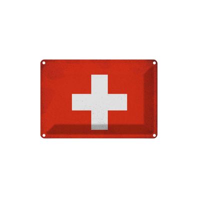 vianmo Blechschild Wandschild 18x12 cm Schweiz Fahne Flagge