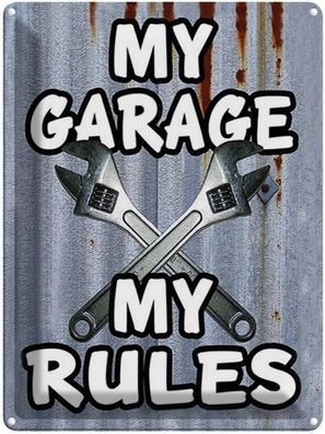 Blechschild 30x40 cm - Vintage My Garage My Rules
