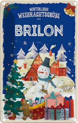 vianmo Blechschild 20x30 cm Weihnachtsgrüße aus BRILON