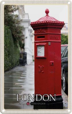 Blechschild 20x30 cm - London England Uk Post Box