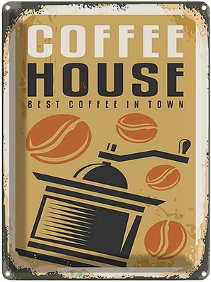 Blechschild 30x40 cm - Kaffee Coffee House Best In Town
