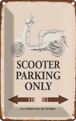 Blechschild 20x30 cm - Scooter Parking Only All Others
