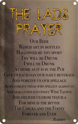 Blechschild 20x30 cm - The Lads Prayer Our Beer Which