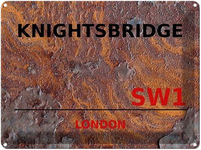 Blechschild 30x40 cm - London Knightsbridge Sw1
