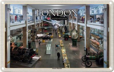Blechschild 20x30 cm - London England Uk Science Museum