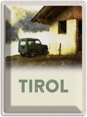 Blechschild 30x40 cm - Tirol Haus Auf Den Bergen Auto