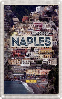 Blechschild 20x30 cm - Naples Italy Neapel Guide Of City Meer