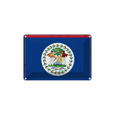 vianmo Blechschild Wandschild 18x12 cm Belize Fahne Flagge