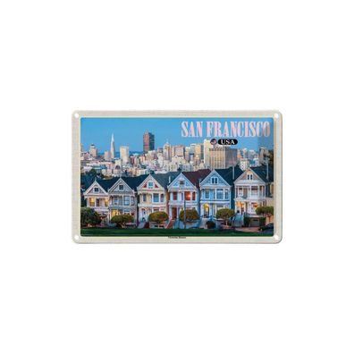 Blechschild 18x12 cm - San Francisco Usa Victorian Houses