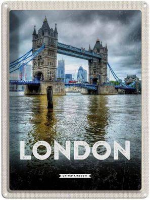 vianmo Blechschild 30x40 cm gewölbt England London EnglandBrücke