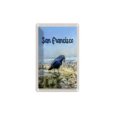 Blechschild 18x12 cm - San Francisco Aussicht Auf Stadt Rabe