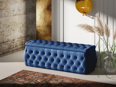 Polsterhocker mit Stauraum Ernesto 180x50x45 cm Elisa Velvet Blau