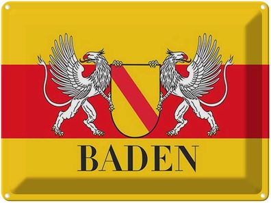 vianmo Blechschild 30x40 cm Baden Fahne Flagge