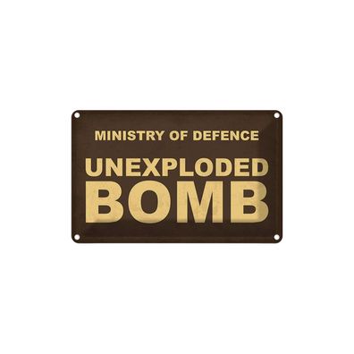 Blechschild 18x12 cm - Ministry Of Defence Unexploded