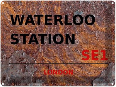 Blechschild 30x40 cm - London Waterloo Station Se1