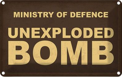 Blechschild 20x30 cm - Ministry Of Defence Unexploded