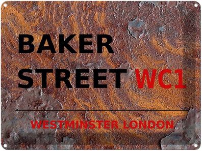 Blechschild 30x40 cm - London Street Baker Street Wc1