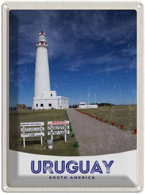 Blechschild 30x40 cm - Uruguay Amerika Usa Leuchtturm